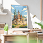 Wawel Castle - Poland - Travel Poster Vintage Style Wall Art Print