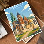 Wawel Castle - Poland - Travel Poster Vintage Style Wall Art Print