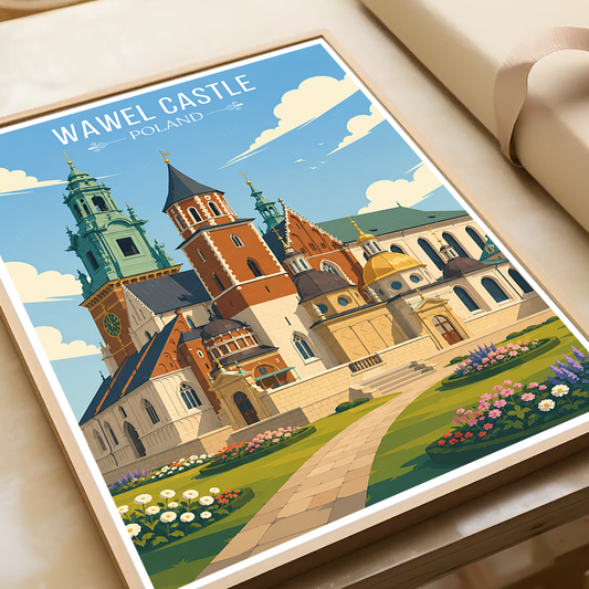 Wawel Castle - Poland - Travel Poster Vintage Style Wall Art Print - Art Print - Travel Art Poster
