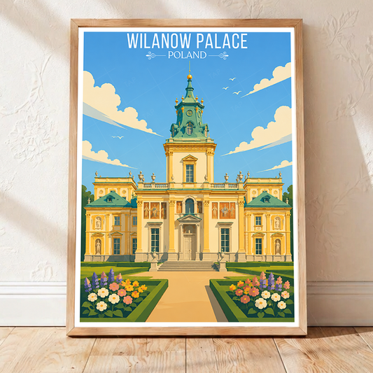 Wilanow Palace - Poland - Travel Poster Vintage Style Wall Art Print - Art Print - Travel Art Poster