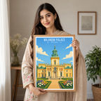 Wilanow Palace - Poland - Travel Poster Vintage Style Wall Art Print