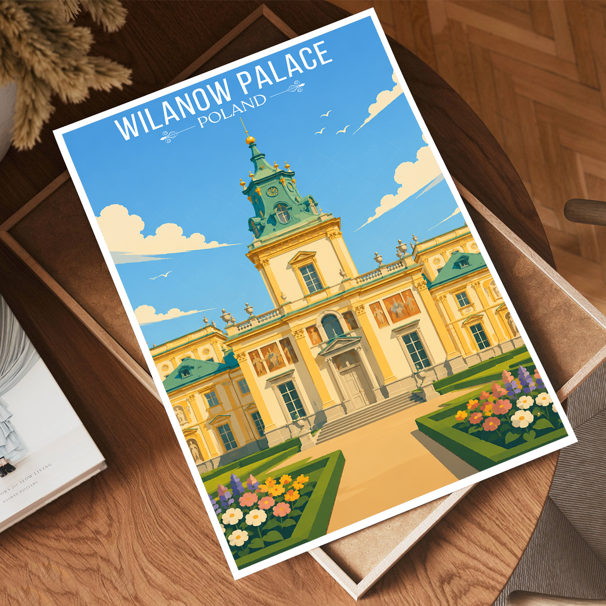 Wilanow Palace - Poland - Travel Poster Vintage Style Wall Art Print