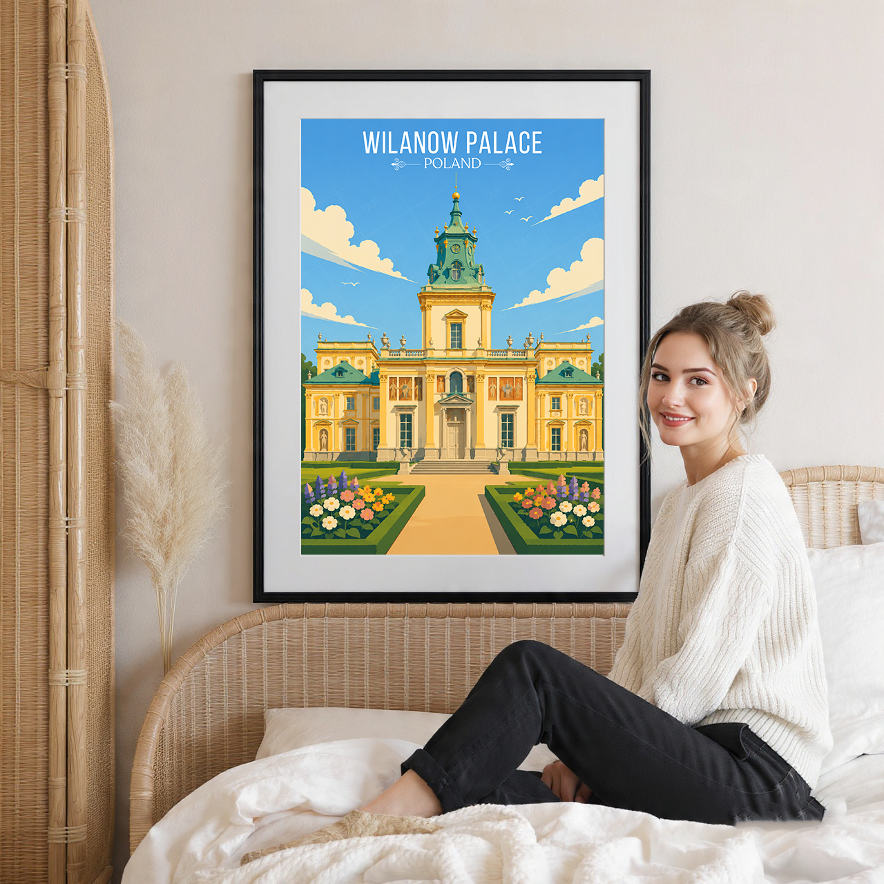Wilanow Palace - Poland - Travel Poster Vintage Style Wall Art Print