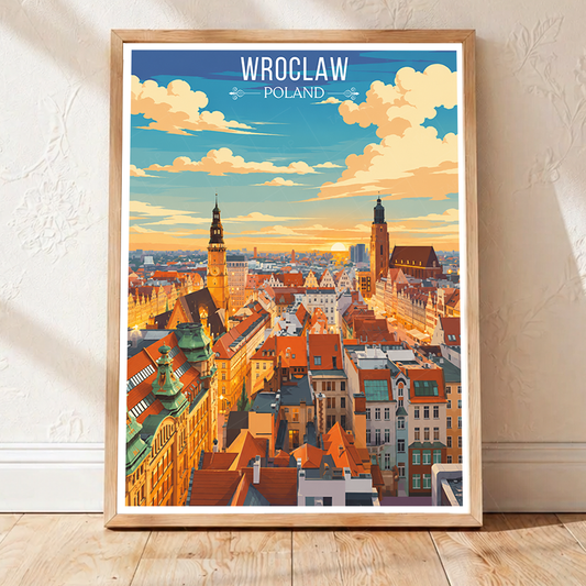 Warsaw - Poland - Travel Poster Vintage Style Wall Art Print - Art Print - Travel Art Poster