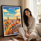Wroclaw - Poland - Travel Poster Vintage Style Wall Art Print