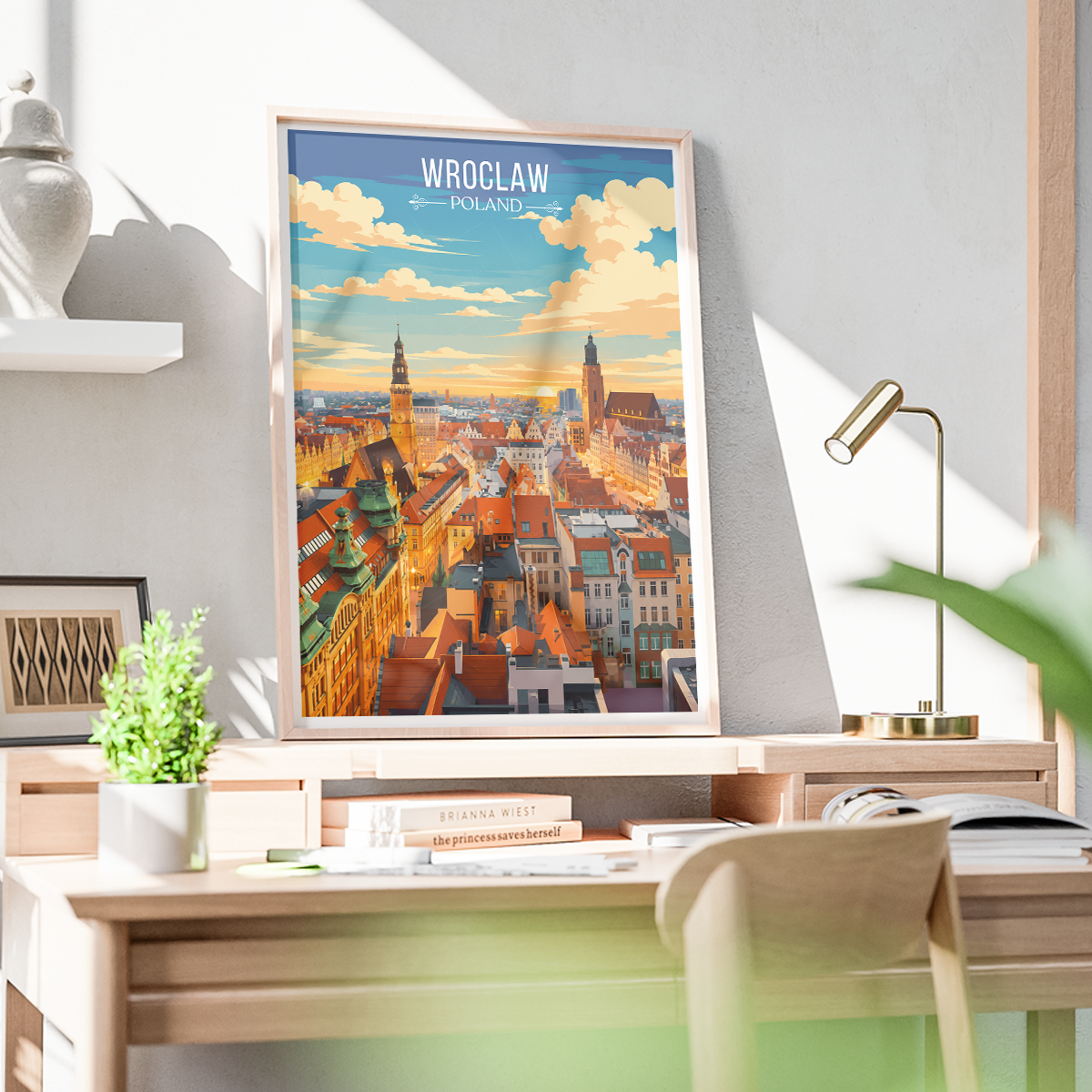 Warsaw - Poland - Travel Poster Vintage Style Wall Art Print