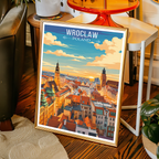 Warsaw - Poland - Travel Poster Vintage Style Wall Art Print