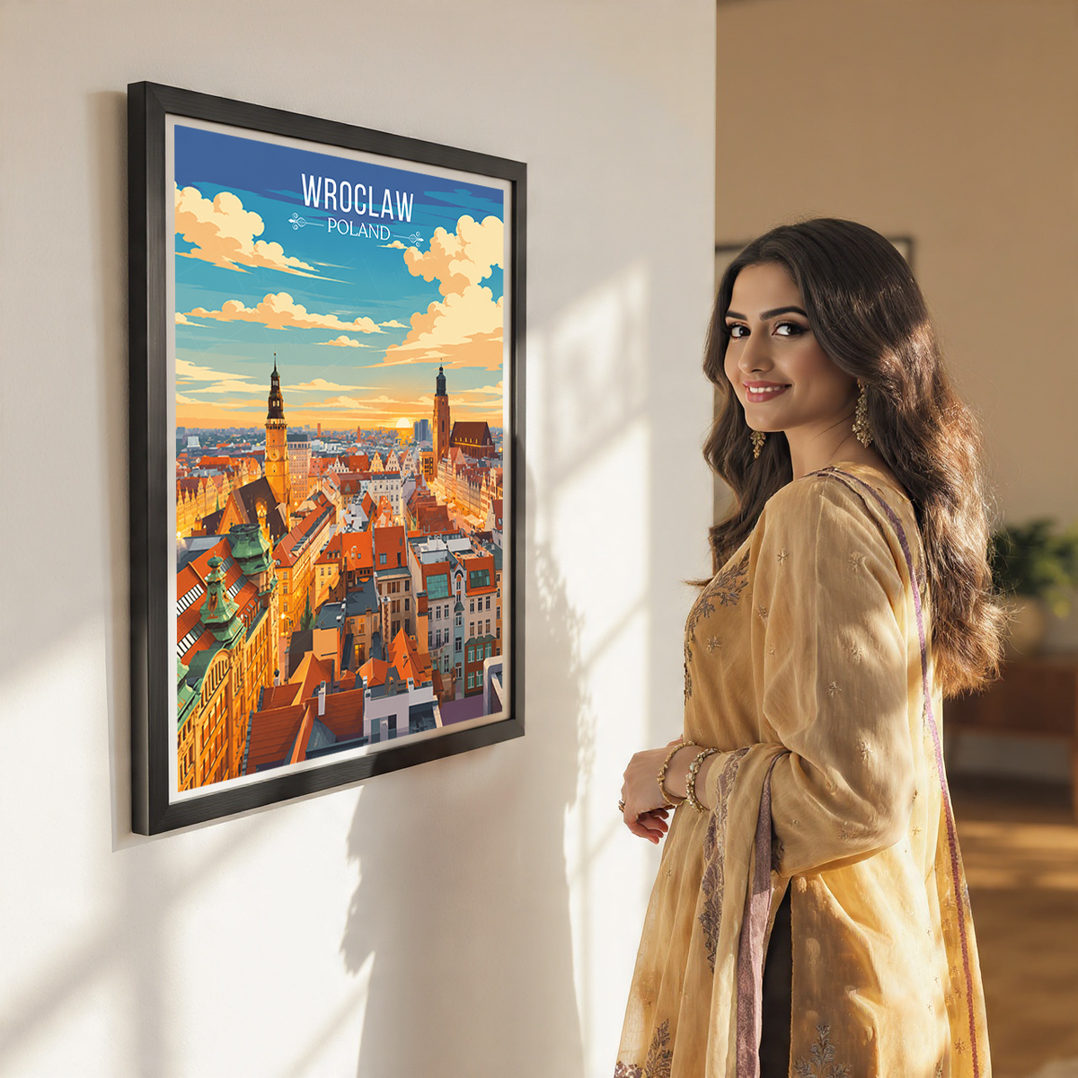 Wroclaw - Poland - Travel Poster Vintage Style Wall Art Print