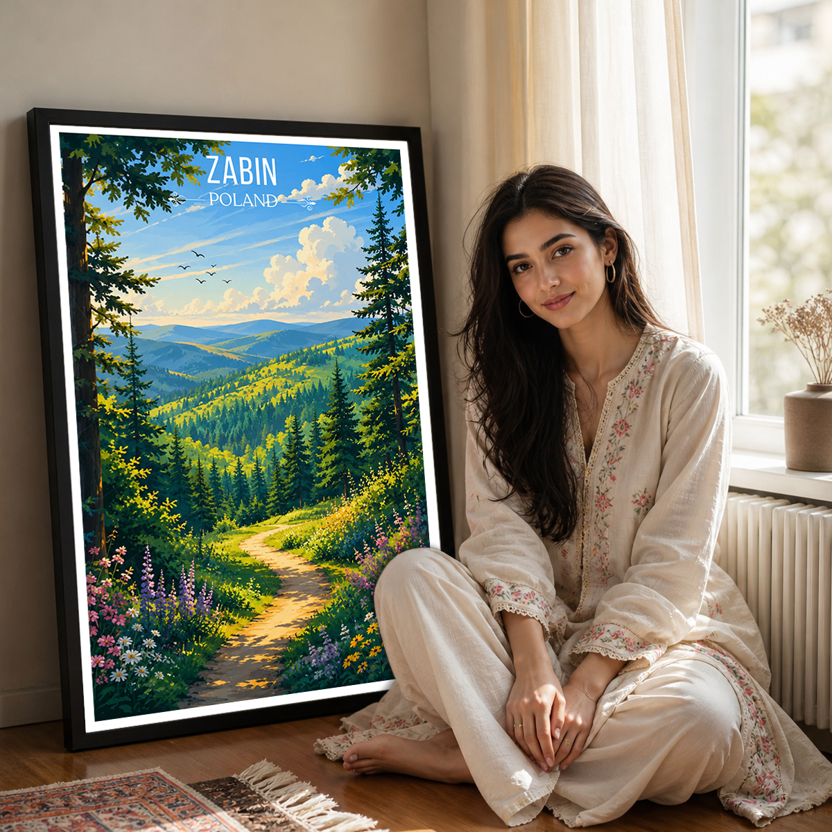 Zabin - Poland - Travel Poster Vintage Style Wall Art Print