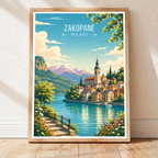 Zakopane - Poland - Travel Poster Vintage Style Wall Art Print