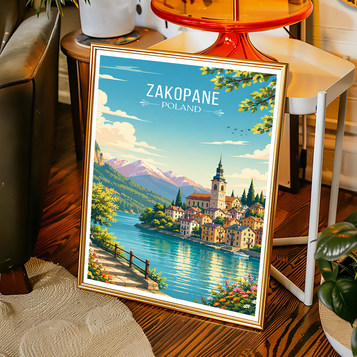 Zakopane - Poland - Travel Poster Vintage Style Wall Art Print