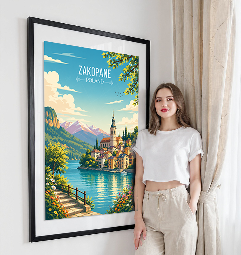 Zakopane - Poland - Travel Poster Vintage Style Wall Art Print