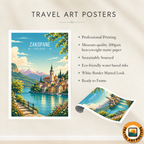 Zakopane - Poland - Travel Poster Vintage Style Wall Art Print