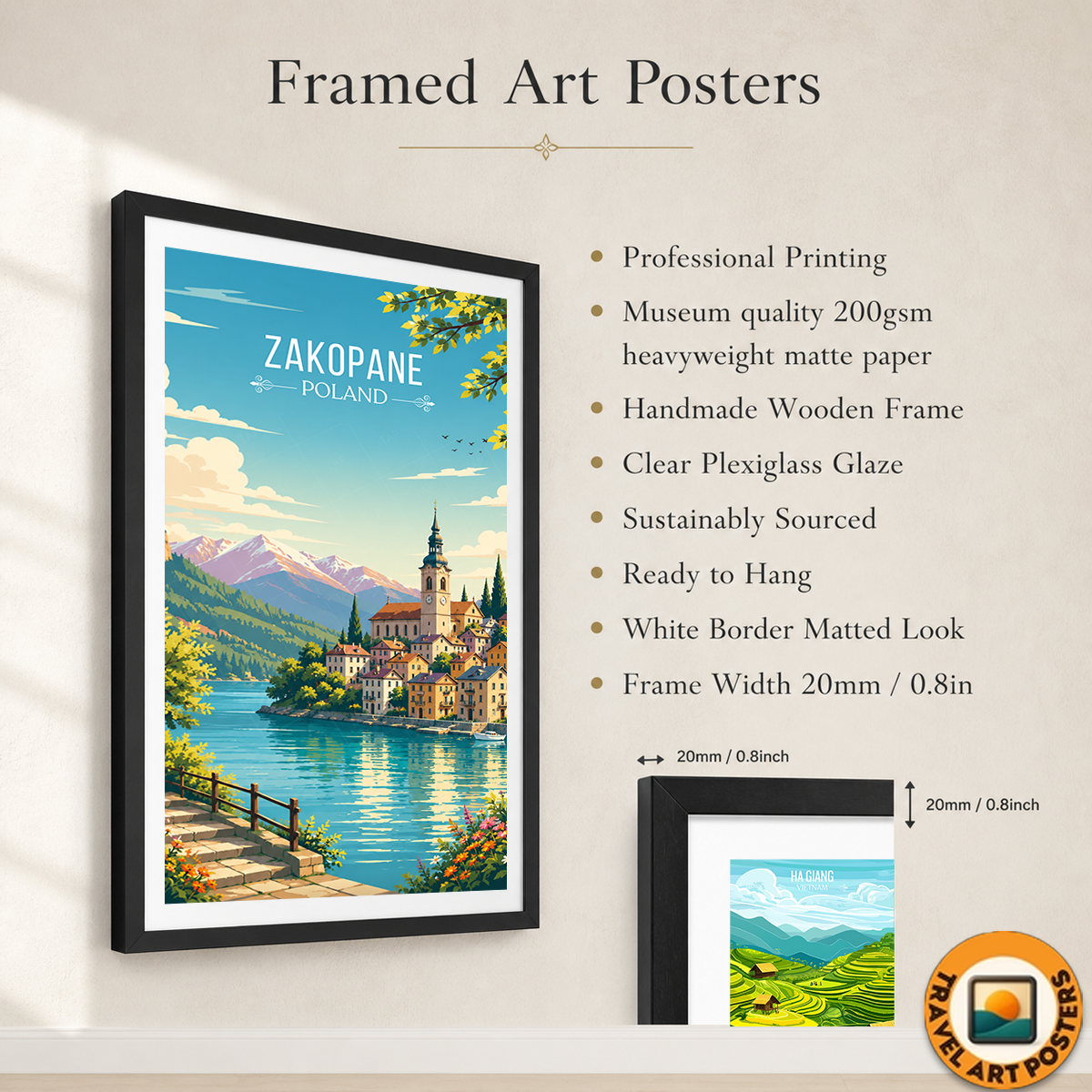 Zakopane - Poland - Travel Poster Vintage Style Wall Art Print