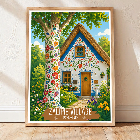 Zalipie - Poland - Travel Poster Vintage Style Wall Art Print - Art Print - Travel Art Poster