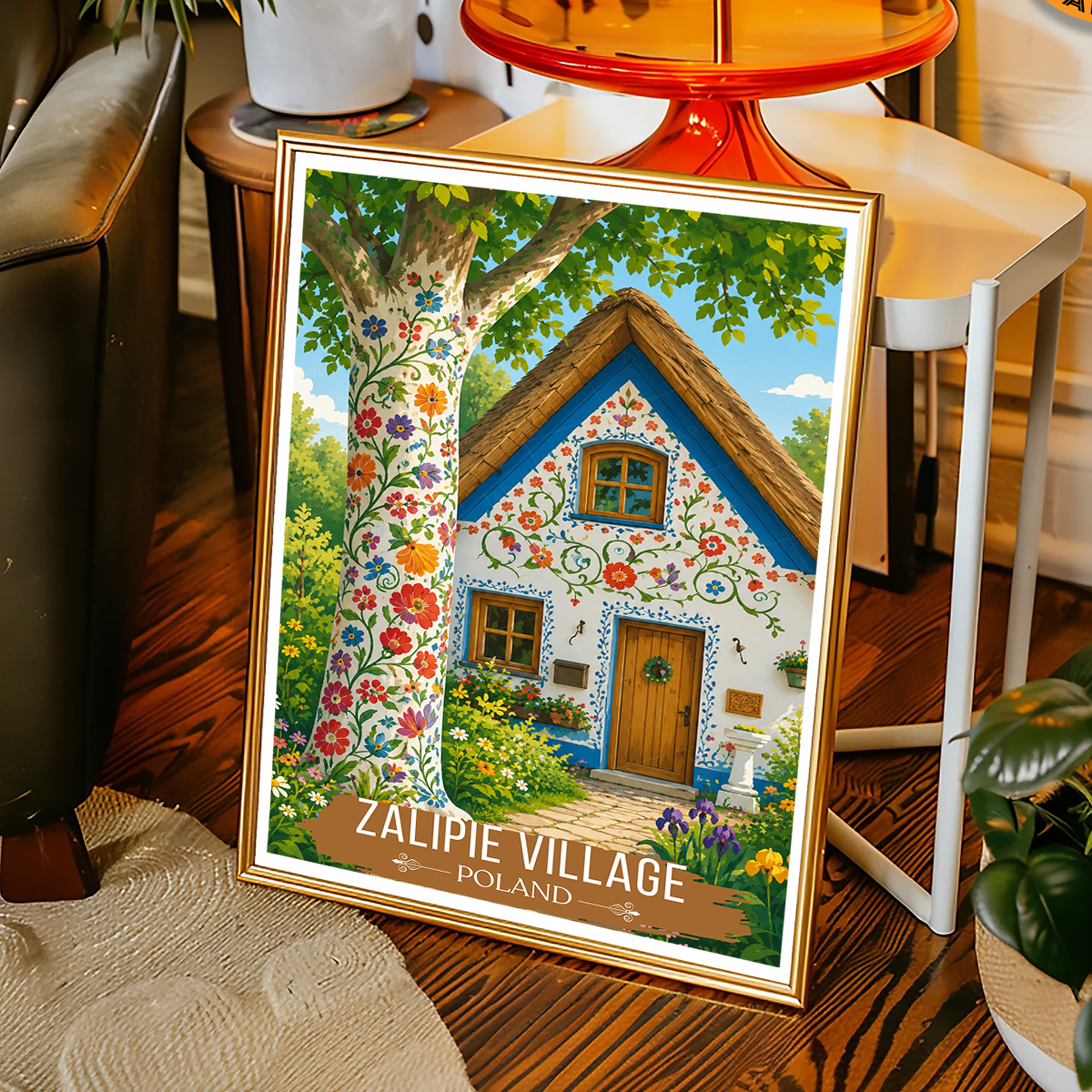 Zalipie - Poland - Travel Poster Vintage Style Wall Art Print