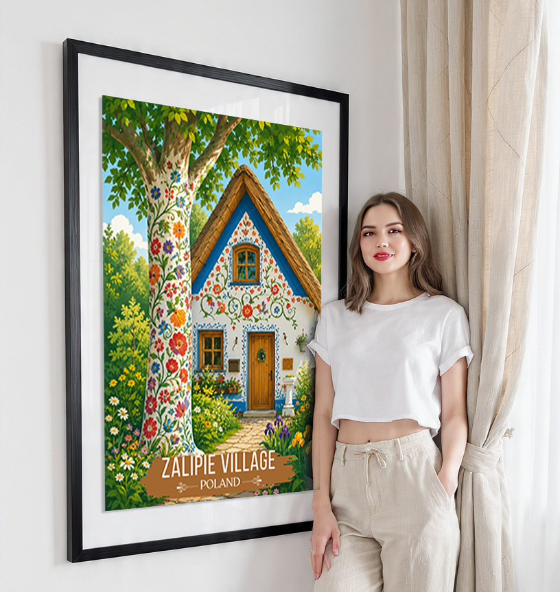 Zalipie - Poland - Travel Poster Vintage Style Wall Art Print