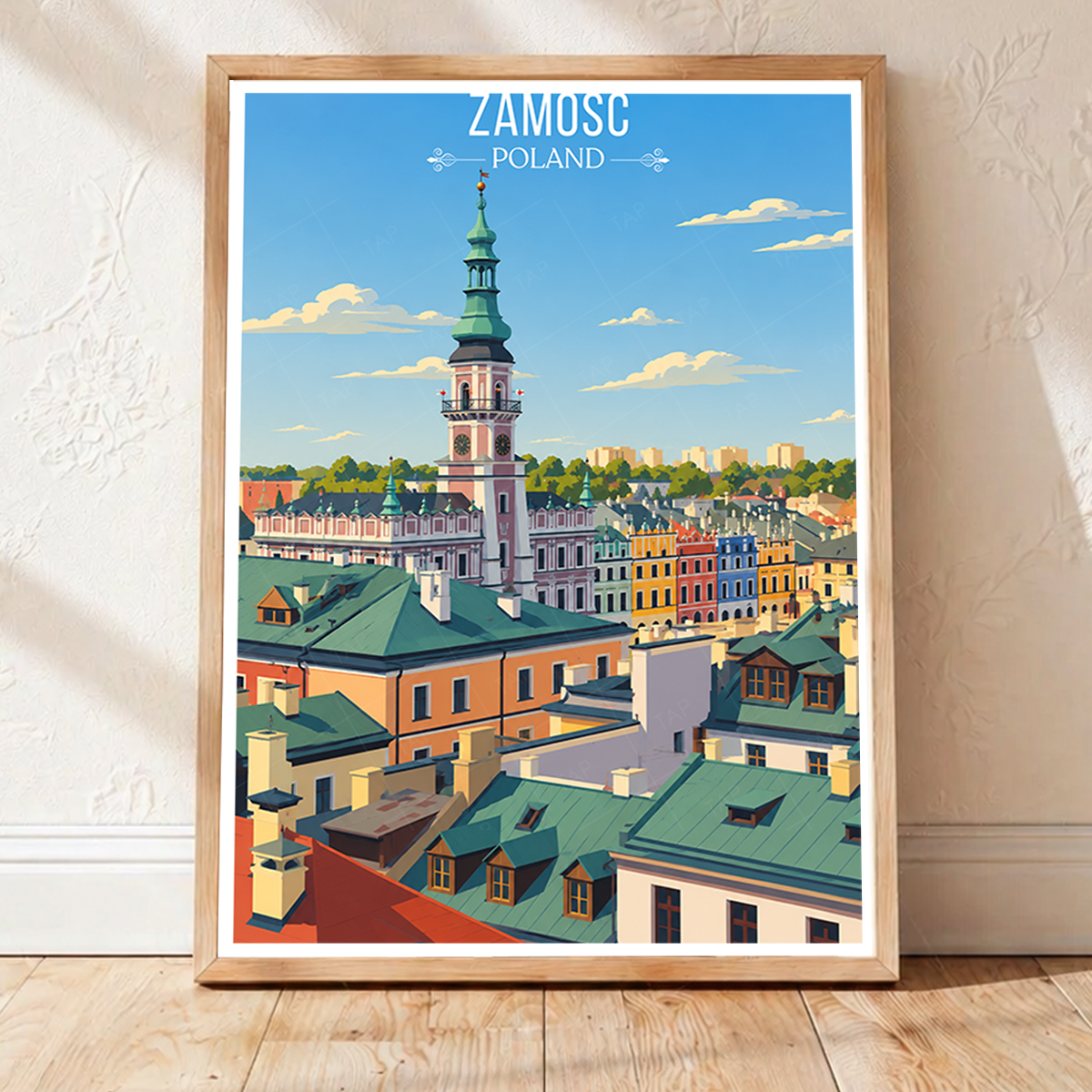 Zamosc - Poland - Travel Poster Vintage Style Wall Art Print