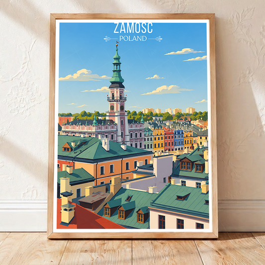 Zamosc - Poland - Travel Poster Vintage Style Wall Art Print - Art Print - Travel Art Poster