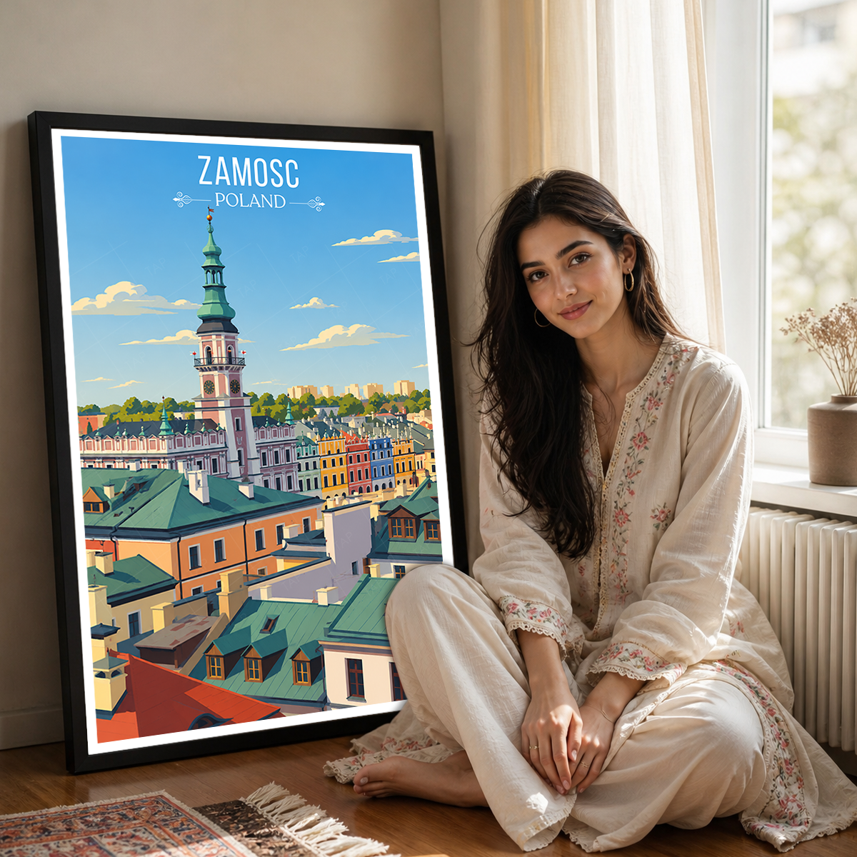 Zamosc - Poland - Travel Poster Vintage Style Wall Art Print