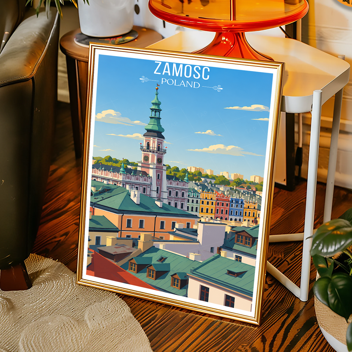 Zamosc - Poland - Travel Poster Vintage Style Wall Art Print