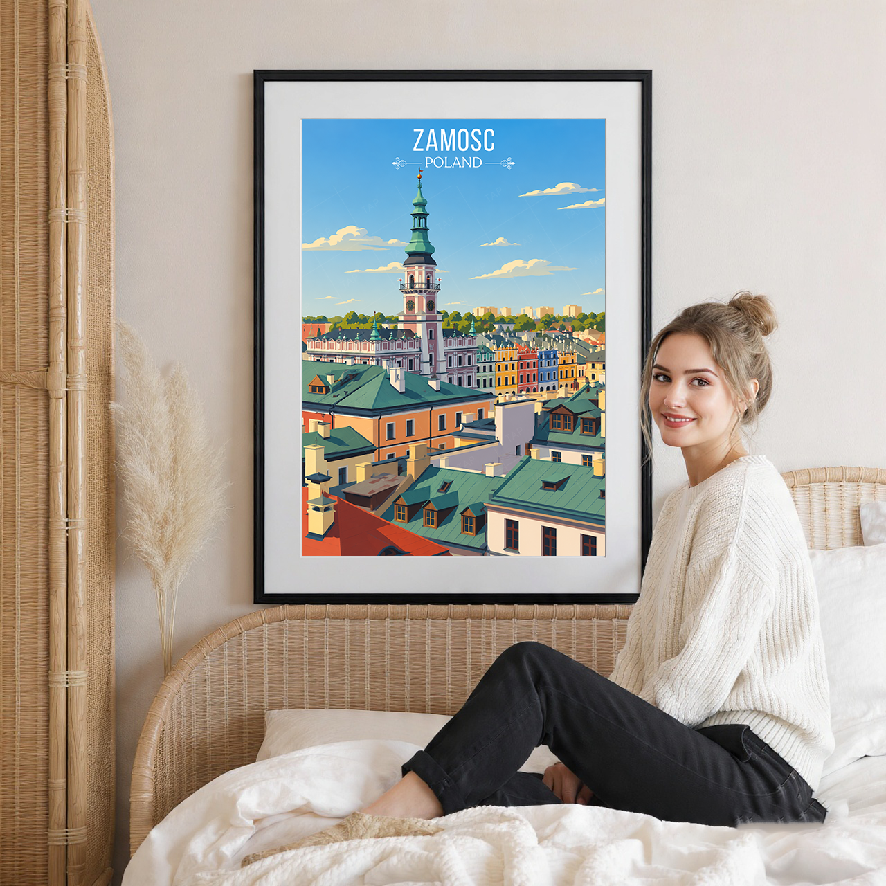 Zamosc - Poland - Travel Poster Vintage Style Wall Art Print