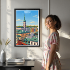 Zamosc - Poland - Travel Poster Vintage Style Wall Art Print