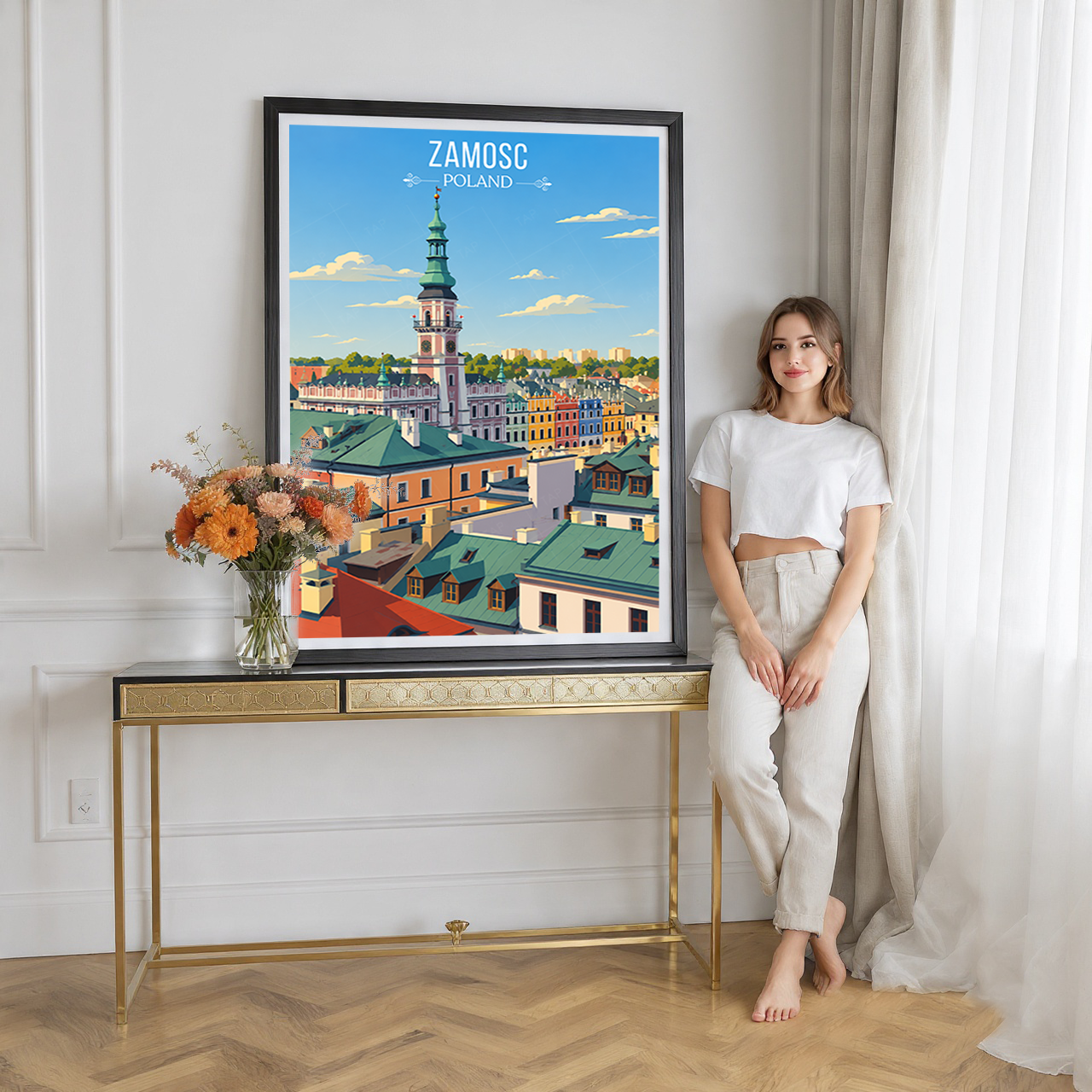 Zamosc - Poland - Travel Poster Vintage Style Wall Art Print