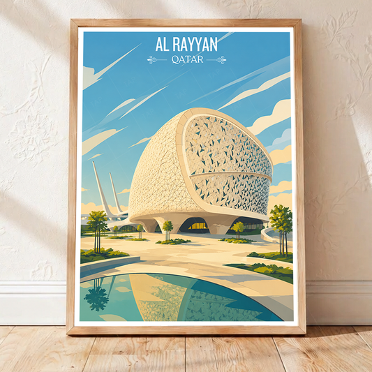 Al Rayyan - Qatar - Travel Wall Art Deco Poster Print - Art Print - Travel Art Poster