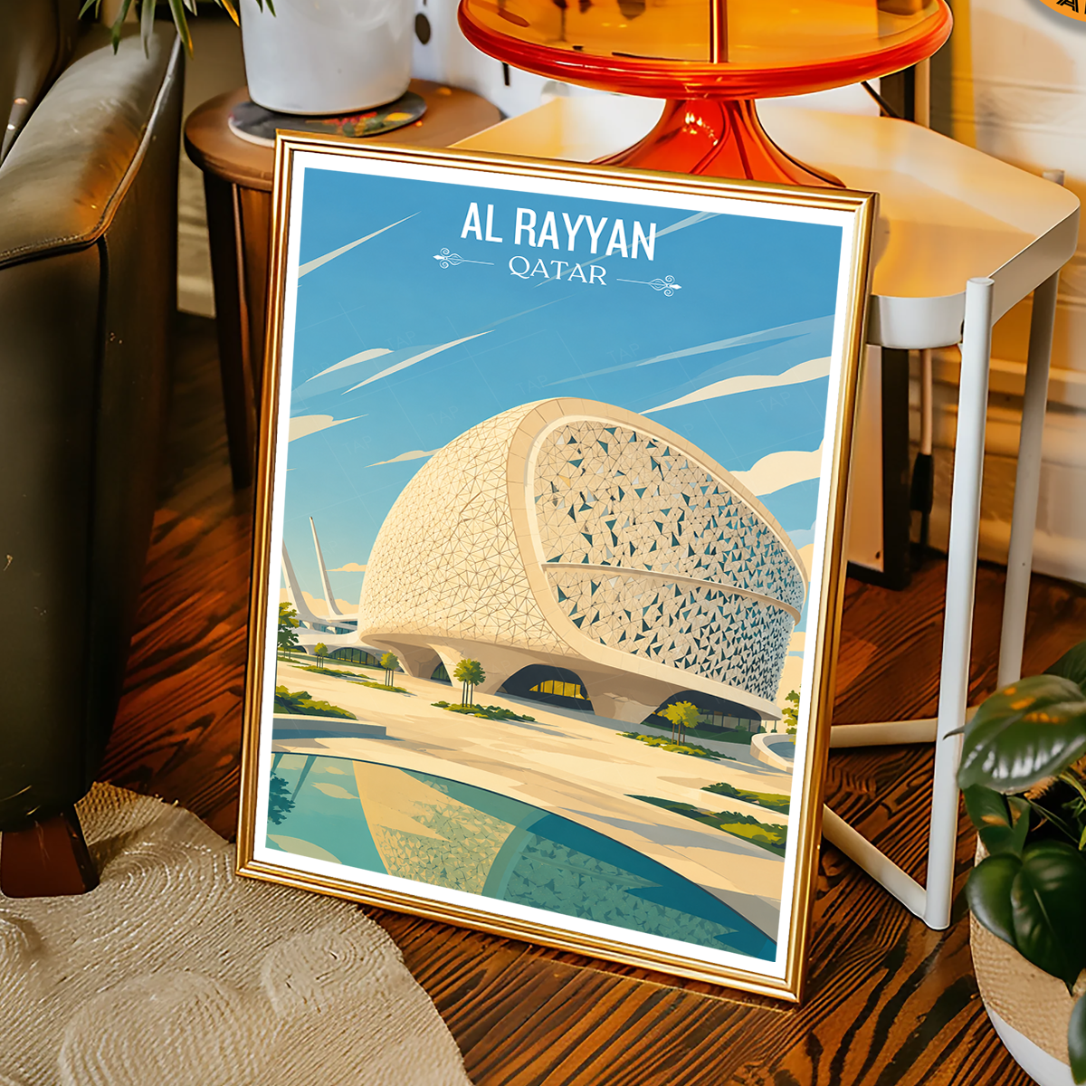 Al Rayyan - Qatar - Travel Wall Art Deco Poster Print - Art Print - Travel Art Poster