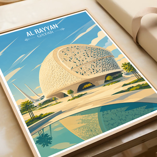 Al Rayyan - Qatar - Travel Wall Art Deco Poster Print - Art Print - Travel Art Poster
