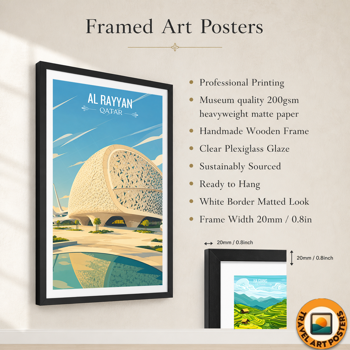 Al Rayyan - Qatar - Travel Wall Art Deco Poster Print - Art Print - Travel Art Poster