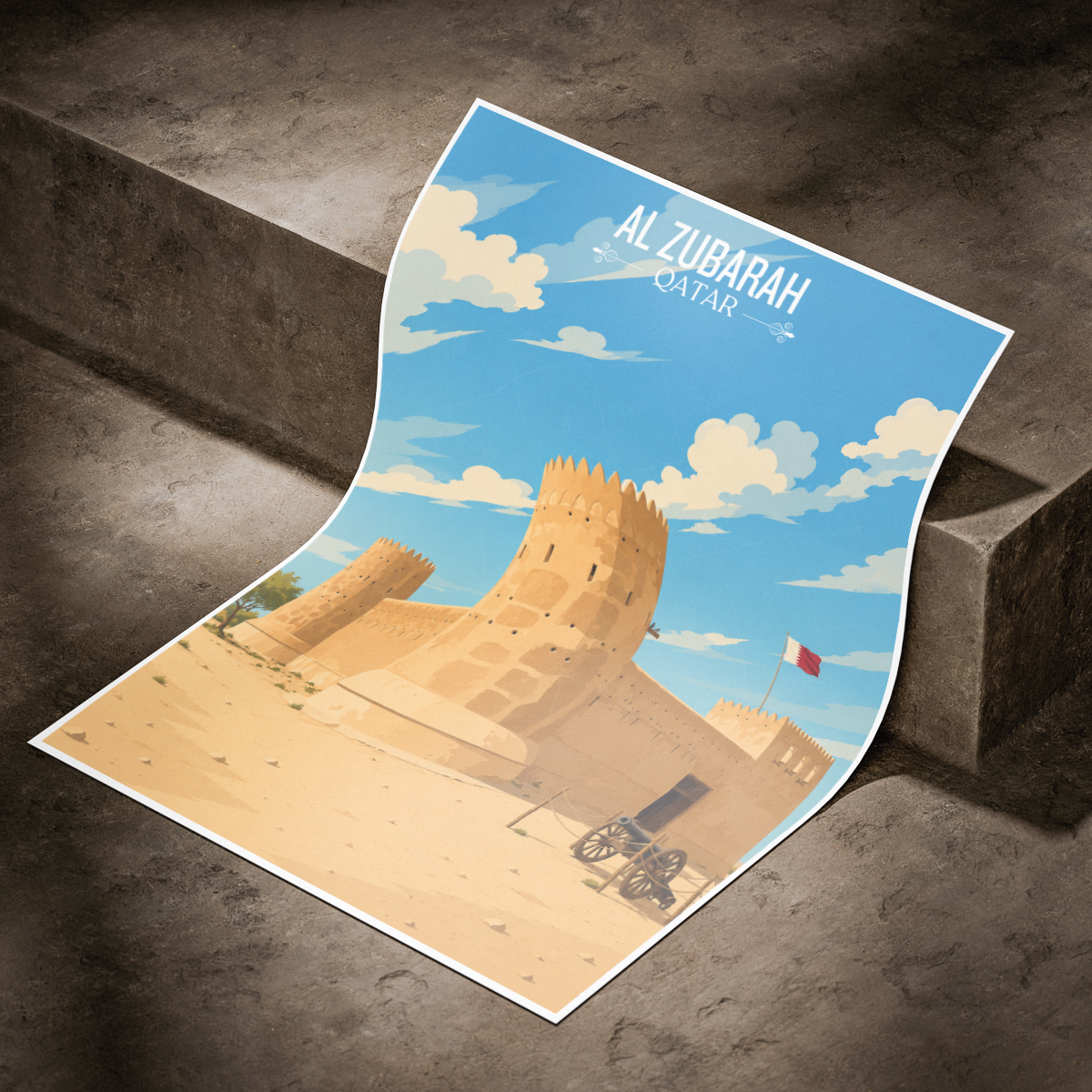 Al Zubarah - Qatar - Travel Wall Art Deco Poster Print - Art Print - Travel Art Poster