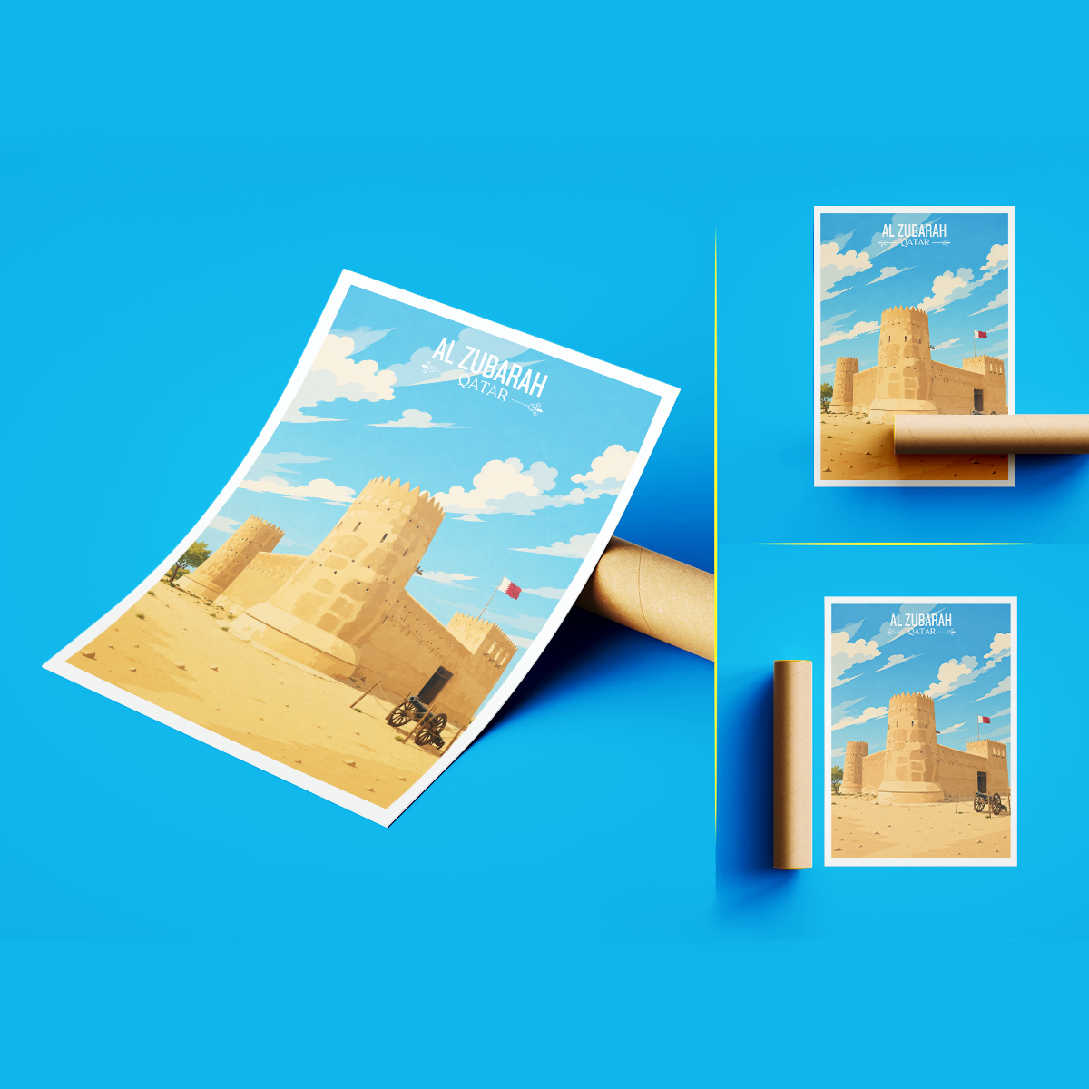 Al Zubarah - Qatar - Travel Wall Art Deco Poster Print - Art Print - Travel Art Poster
