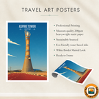 Aspire Tower - Qatar - Travel Wall Art Deco Poster Print - Art Print - Travel Art Poster