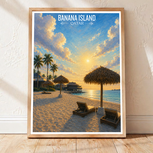 Banana Island - Qatar - Travel Wall Art Deco Poster Print - Art Print - Travel Art Poster
