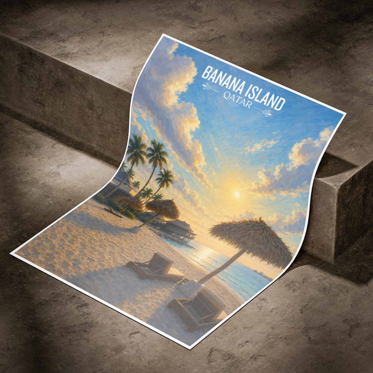 Banana Island - Qatar - Travel Wall Art Deco Poster Print - Art Print - Travel Art Poster