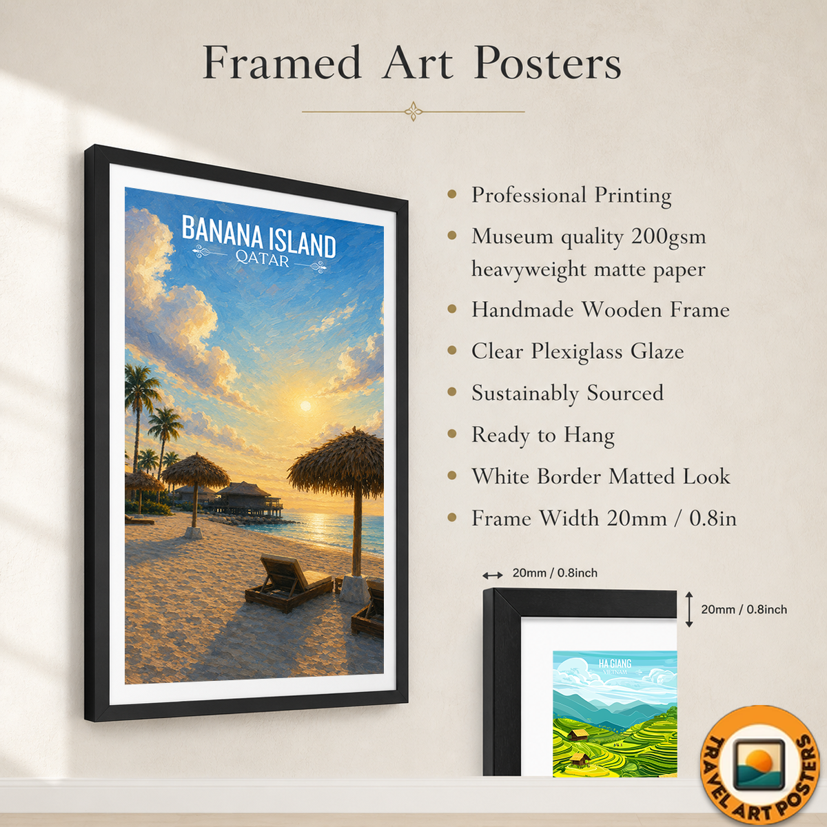 Banana Island - Qatar - Travel Wall Art Deco Poster Print - Art Print - Travel Art Poster