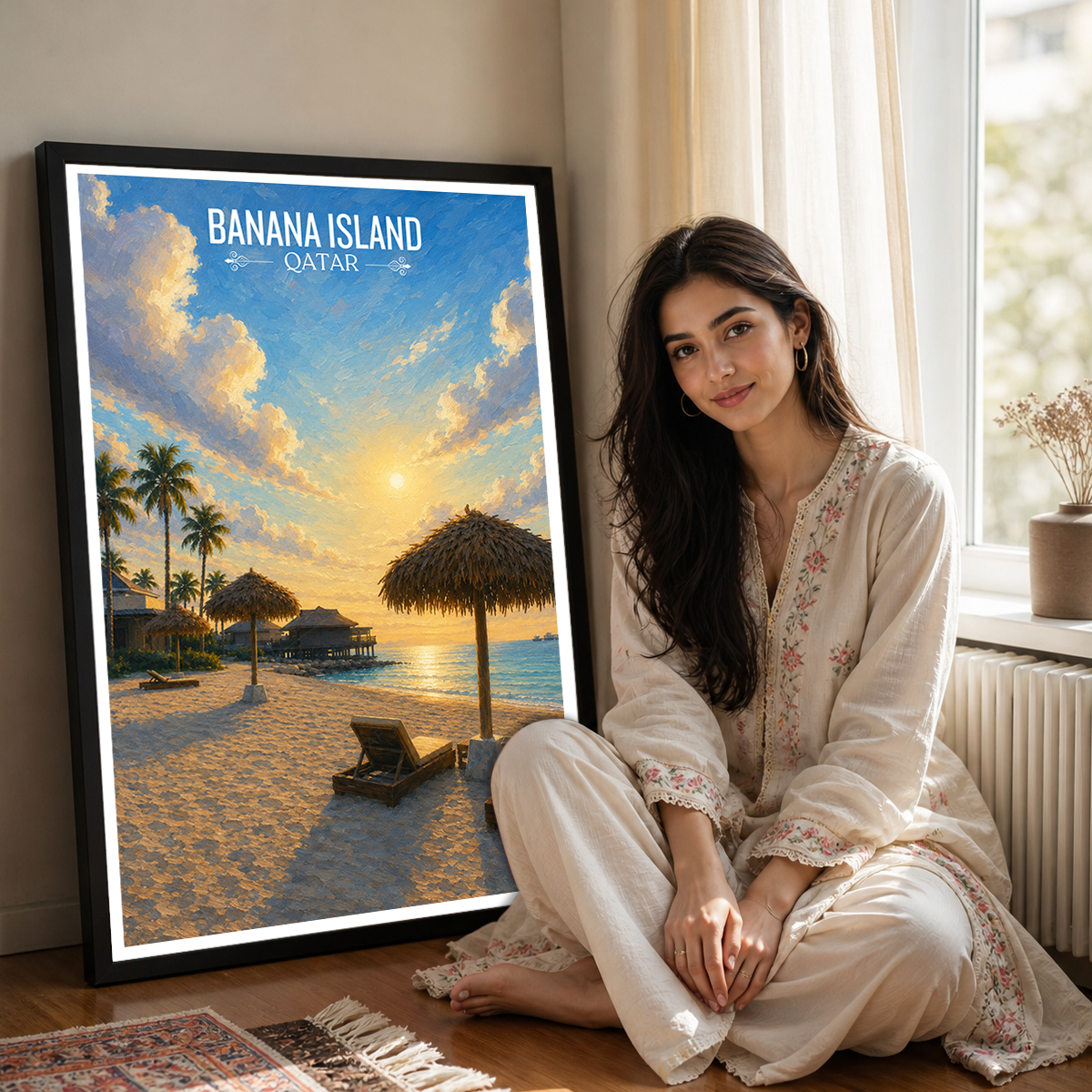 Banana Island - Qatar - Travel Wall Art Deco Poster Print - Art Print - Travel Art Poster
