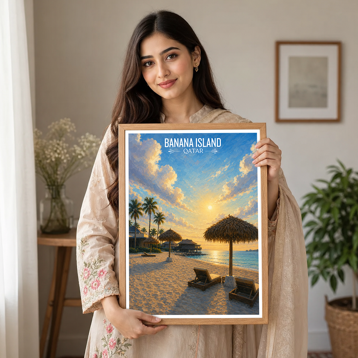 Banana Island - Qatar - Travel Wall Art Deco Poster Print - Art Print - Travel Art Poster