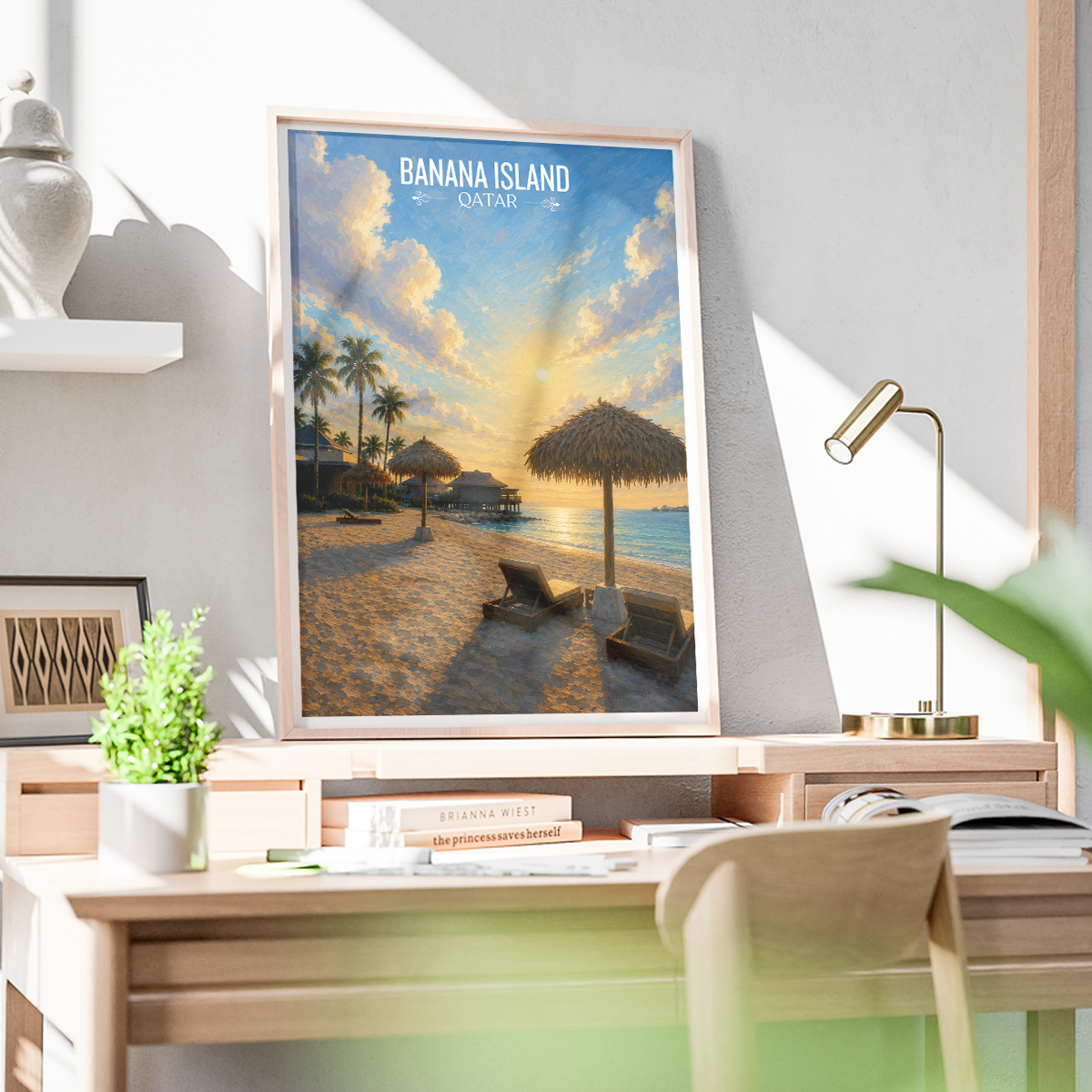 Banana Island - Qatar - Travel Wall Art Deco Poster Print - Art Print - Travel Art Poster
