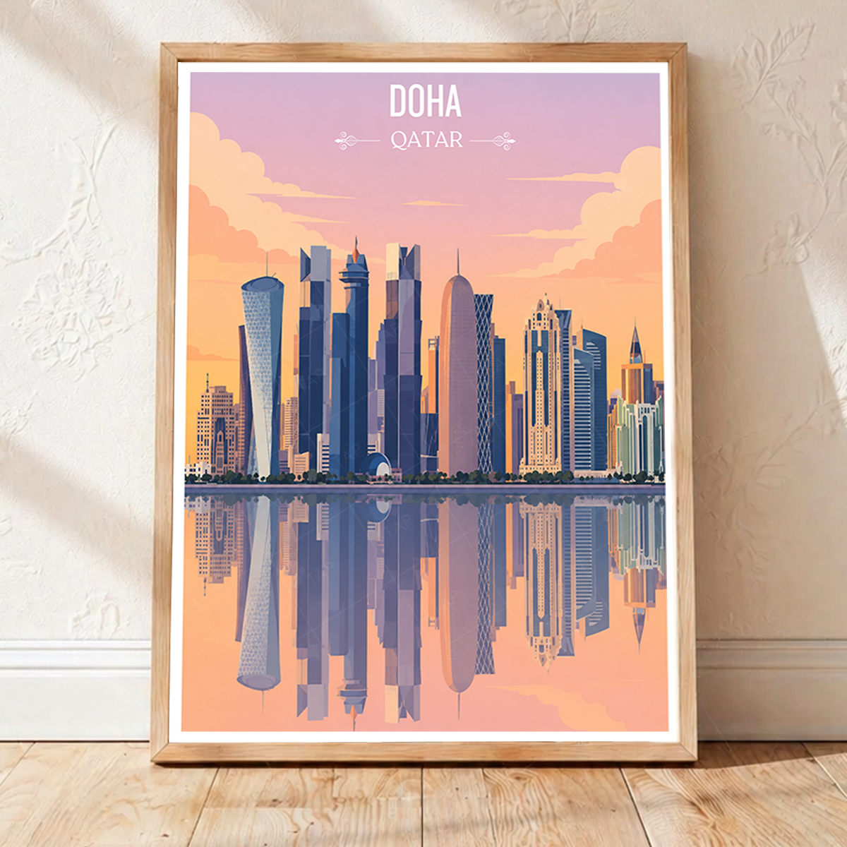 Doha - Qatar - Travel Wall Art Deco Poster Print - Art Print - Travel Art Poster