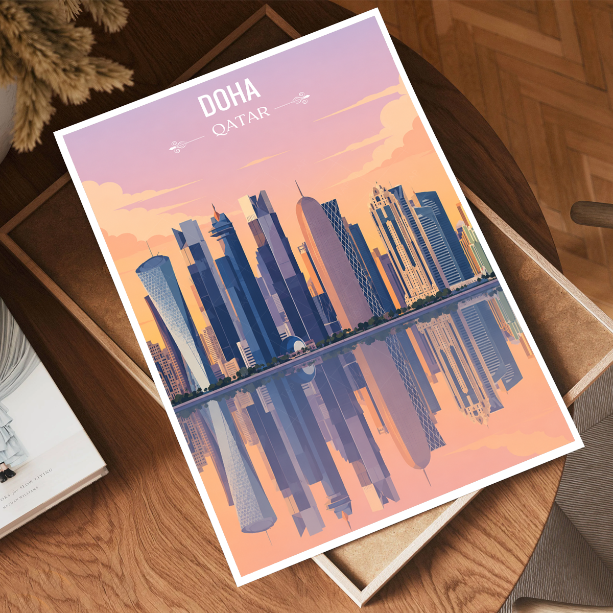 Doha - Qatar - Travel Wall Art Deco Poster Print - Art Print - Travel Art Poster