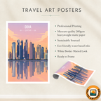 Doha - Qatar - Travel Wall Art Deco Poster Print - Art Print - Travel Art Poster