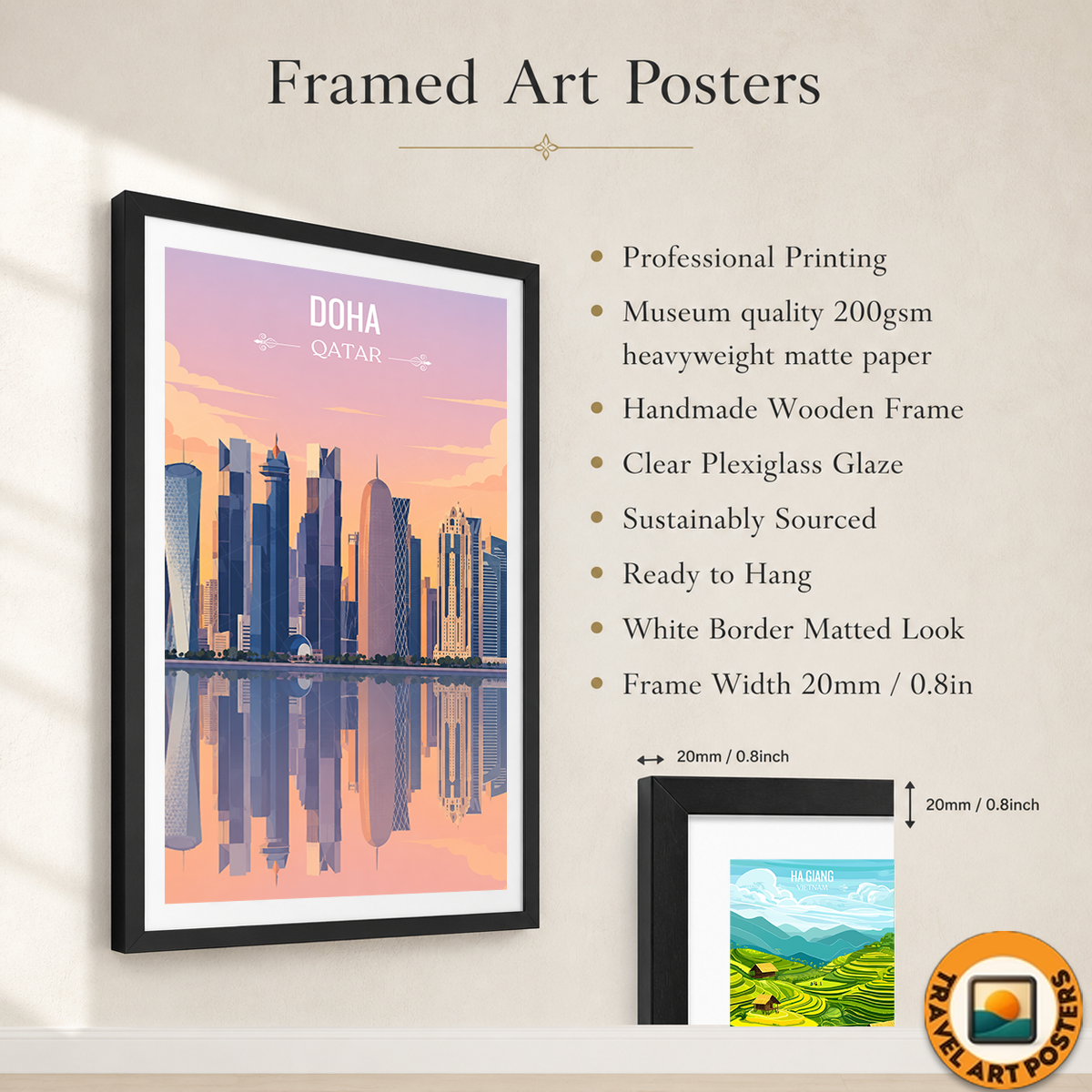 Doha - Qatar - Travel Wall Art Deco Poster Print - Art Print - Travel Art Poster