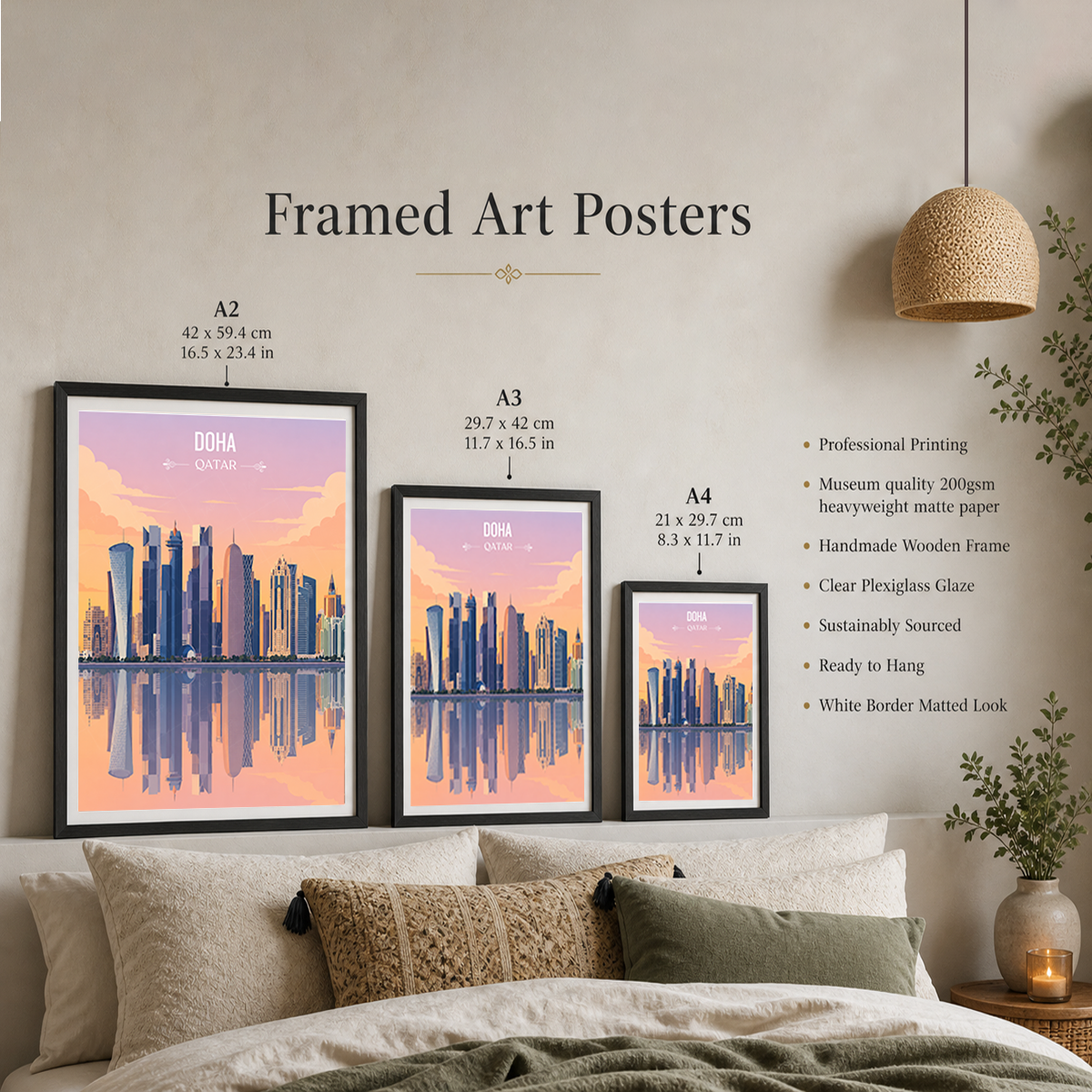 Doha - Qatar - Travel Wall Art Deco Poster Print - Art Print - Travel Art Poster