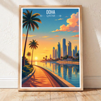 Doha - Qatar - Travel Wall Art Deco Poster Print - Art Print - Travel Art Poster