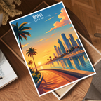 Doha - Qatar - Travel Wall Art Deco Poster Print - Art Print - Travel Art Poster
