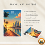 Doha - Qatar - Travel Wall Art Deco Poster Print - Art Print - Travel Art Poster