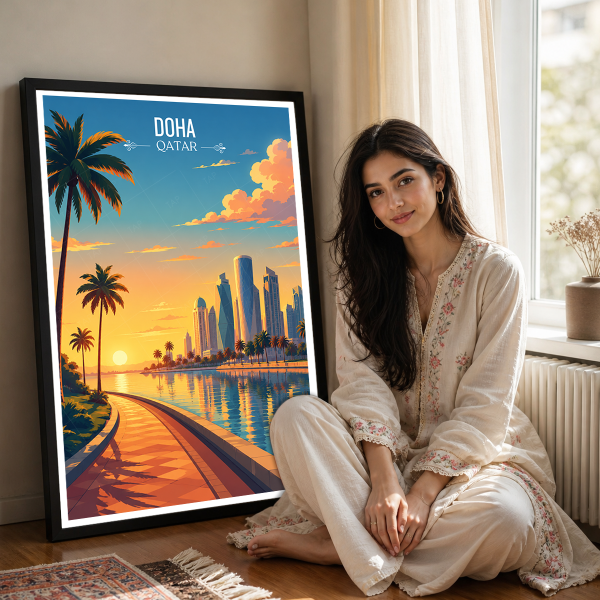 Doha - Qatar - Travel Wall Art Deco Poster Print - Art Print - Travel Art Poster